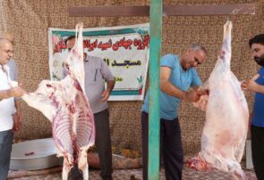 تهیه و توزیع گوشت نذری بین نیازمندان پارس آباد در عید قربان