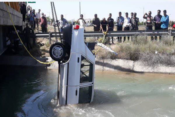 پایان تلخ برای سرنشین زن خودرو پراید؛ سقوط مرگبار در کانال آب محور اصلاندوز – پارس‌آباد